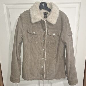 Women's Guide Series Corduroy Teddy Jacket - Sherpa Lining - Snap Front - M